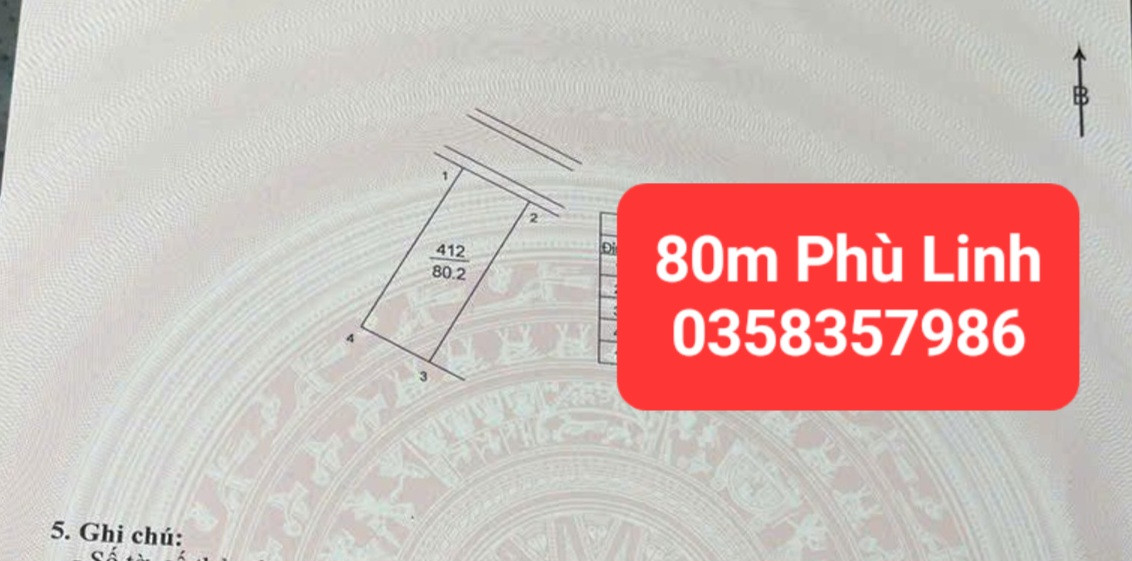 Bán đất 80.2m² full thổ cư ngang 5.4m giá 3.1 tỷ tại Xã Sóc Sơn