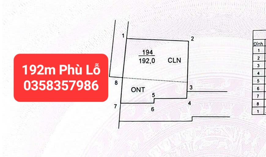 Bán đất 192m² có sẵn 66m² thổ cư ngang 13m giá 5.42 tỷ tại Xã Sóc Sơn