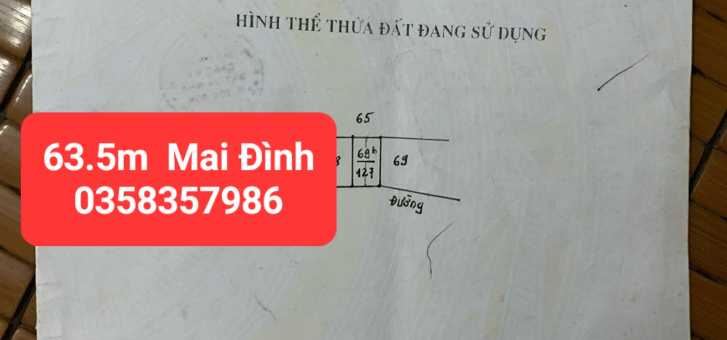 Bán đất 63.5m² full thổ cư ngang 4.2m giá 4.4 tỷ tại Xã Sóc Sơn