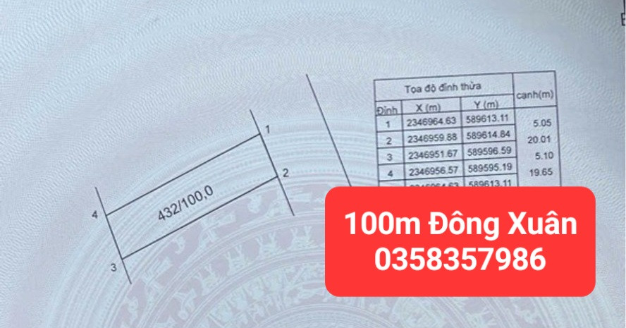 Bán nhà 100m² full thổ cư ngang 5.05m giá 7.7 tỷ tại Xã Sóc Sơn