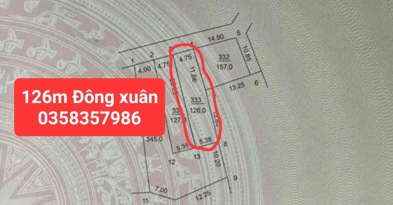 Bán đất 126m² có sẵn 40m² thổ cư ngang 4.75m giá 3 tỷ tại Xã Sóc Sơn