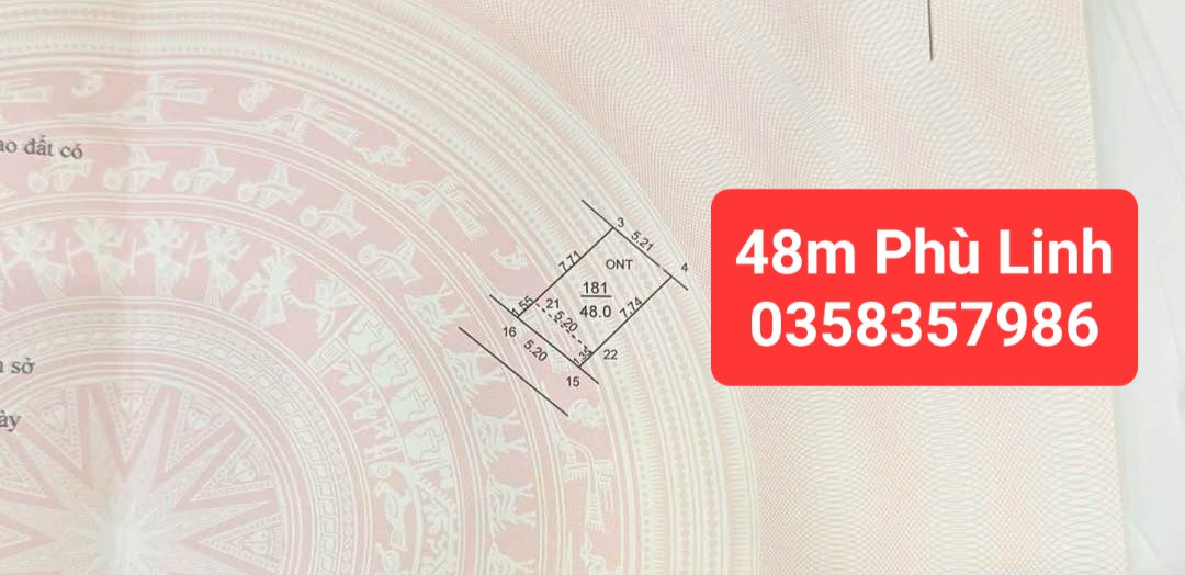 Bán Đất 48m² thổ cư 48m² giá 1.6 tỷ tại Xã Sóc Sơn Hà Nội