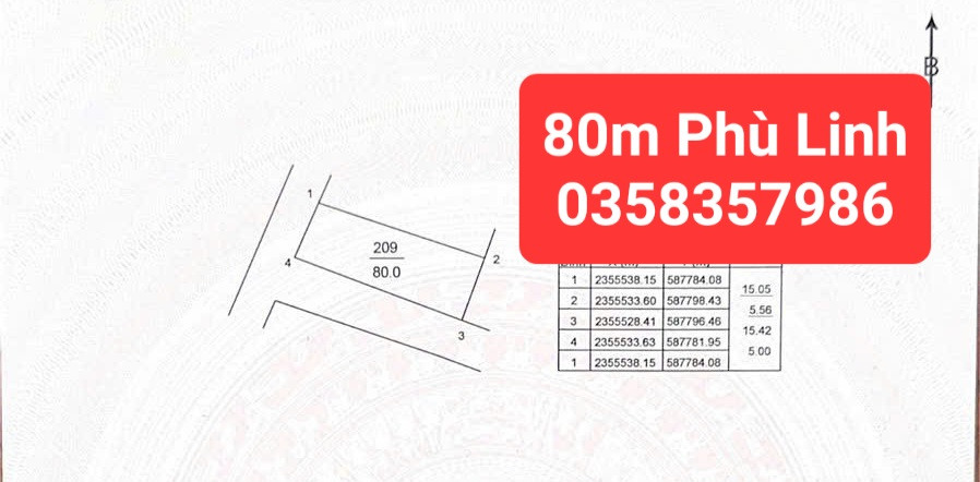 Bán Đất 80m² thổ cư 80m² giá 2.3 tỷ tại Xã Sóc Sơn Hà Nội