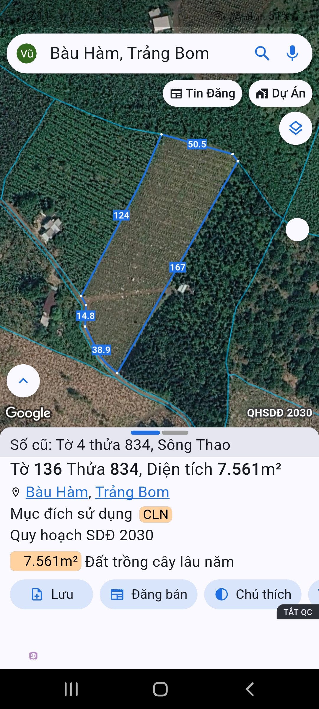 Nhà Đất Sông Thao Trảng bom Đồng Nai