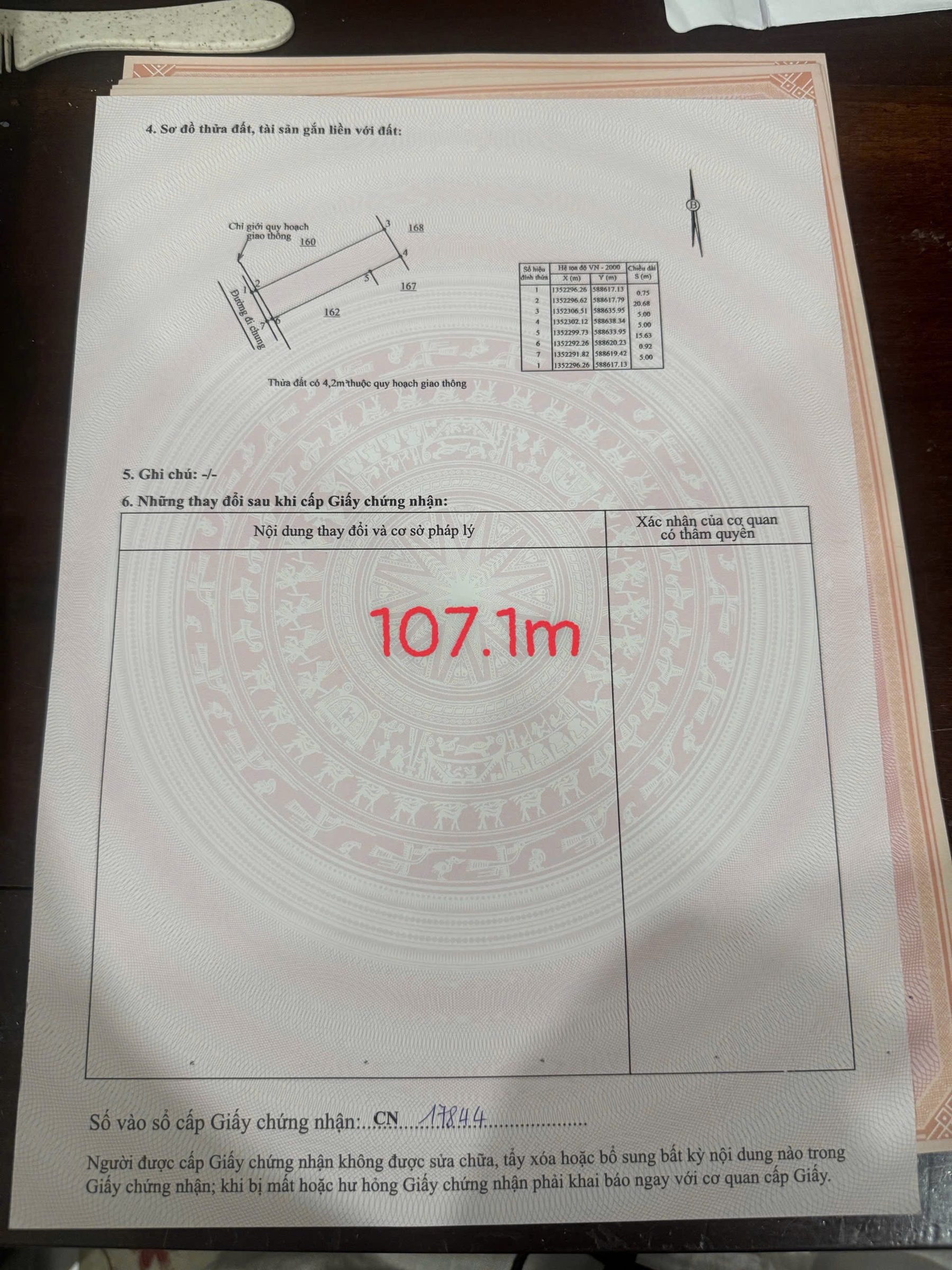 Bán đất 107m² có sẵn 103m² thổ cư ngang 5.3m giá 580 triệu tại Xã Suối Hiệp