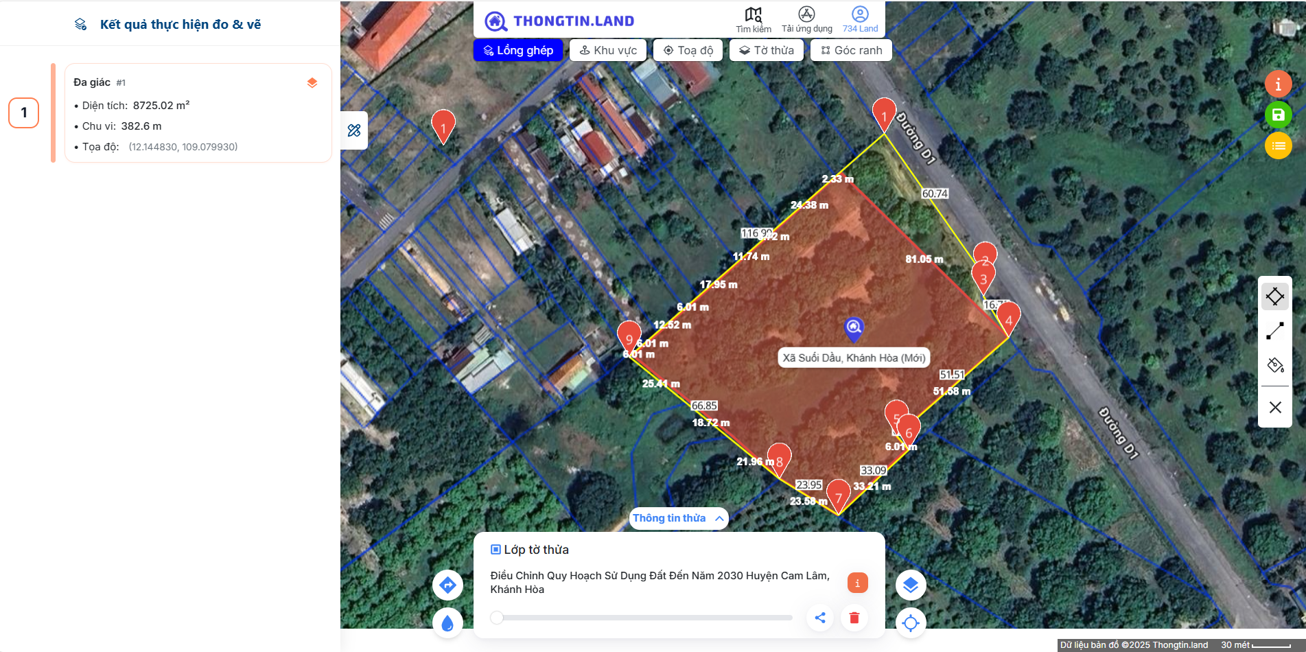 700tr/sào | 8.555m² Suối Tân – Cam Lâm | MT 80m – Đường nhựa 20m