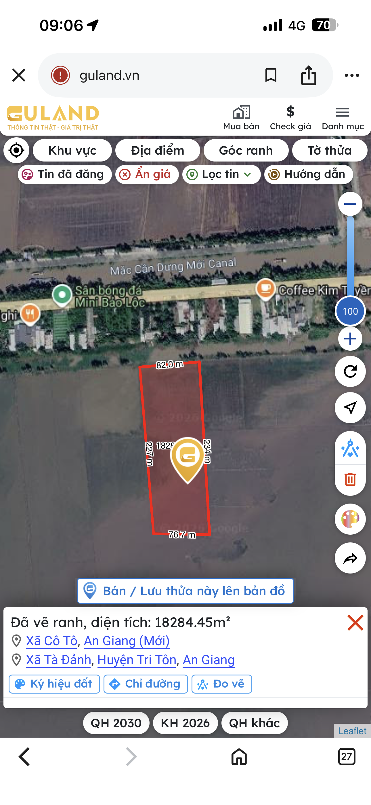 Đất trồng lúa nước ba vụ trên năm, cặp kênh đường đê lớn, chính chủ giấy tờ pháp lý rõ ràng.