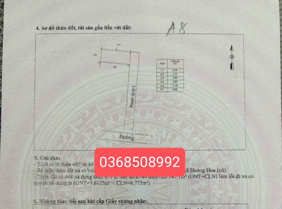 Bán đất 81,2m² ngang 6m giá 490 triệu Xã Tam Dương Bắc