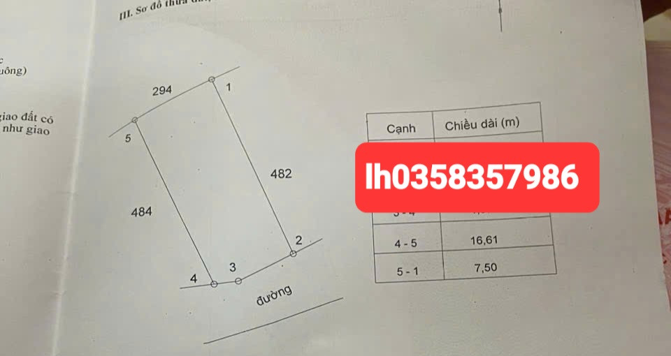 Bán đất 123.5m² ngang 7.5m giá 1.35 tỷ Xã Tam Dương