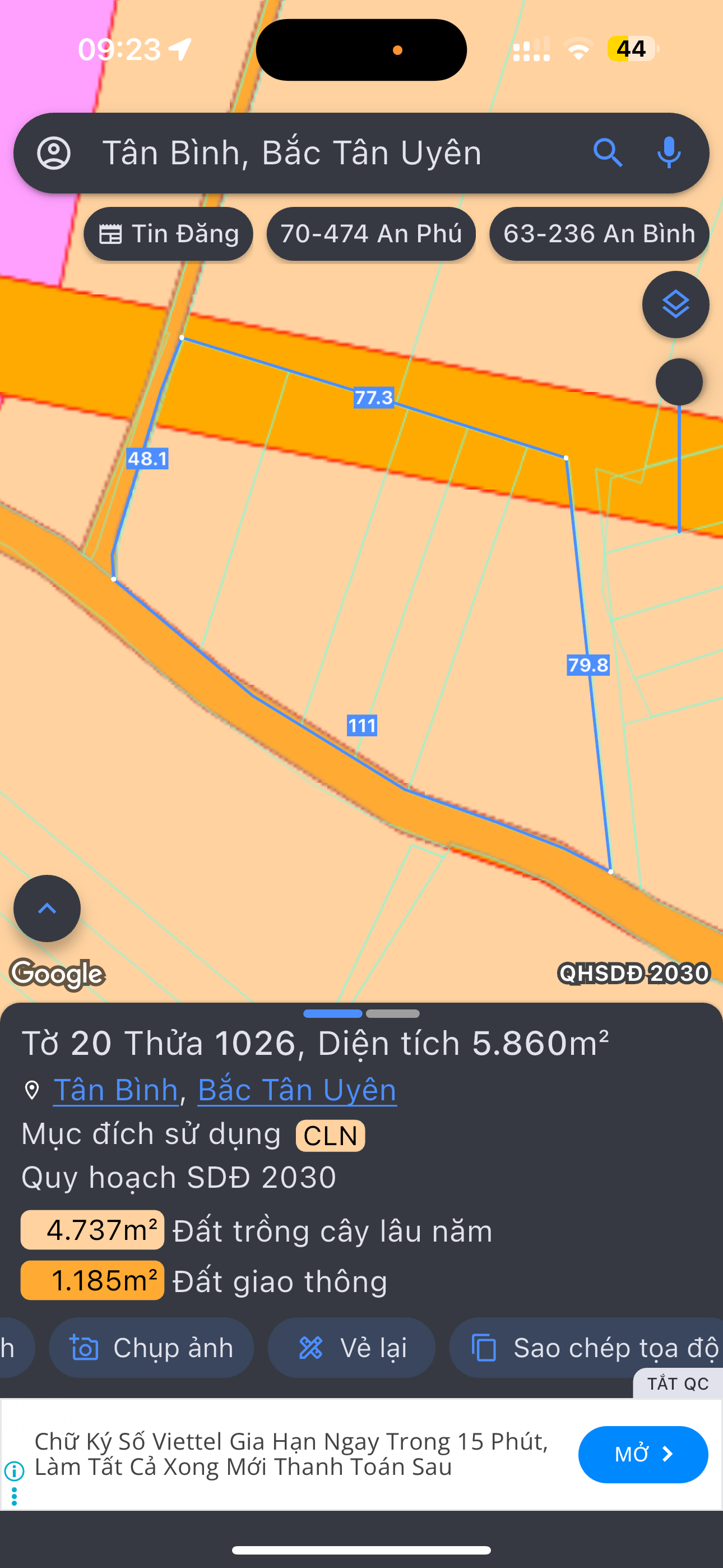Chính chủ cần bán hơn 5 sào đất tân bình