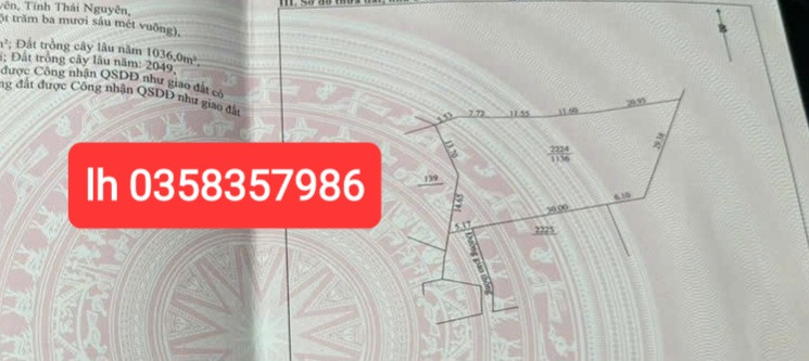 Bán đất 2200m² ngang 29.38m giá 5.5 tỷ Xã Tân Cương