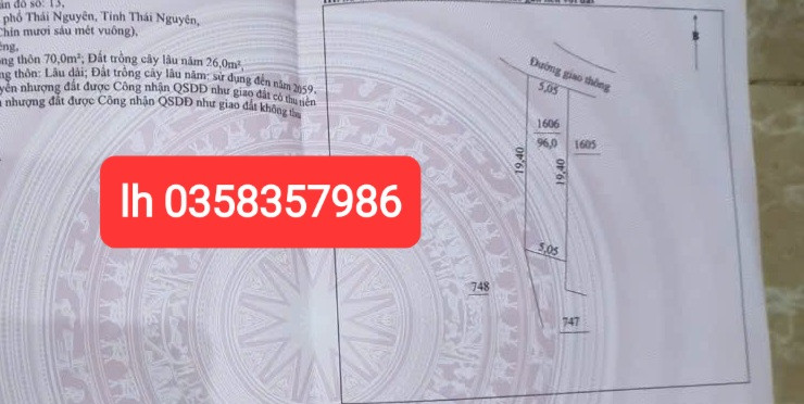 Bán đất 96m² ngang 5.05m giá 600 triệu Xã Tân Cương