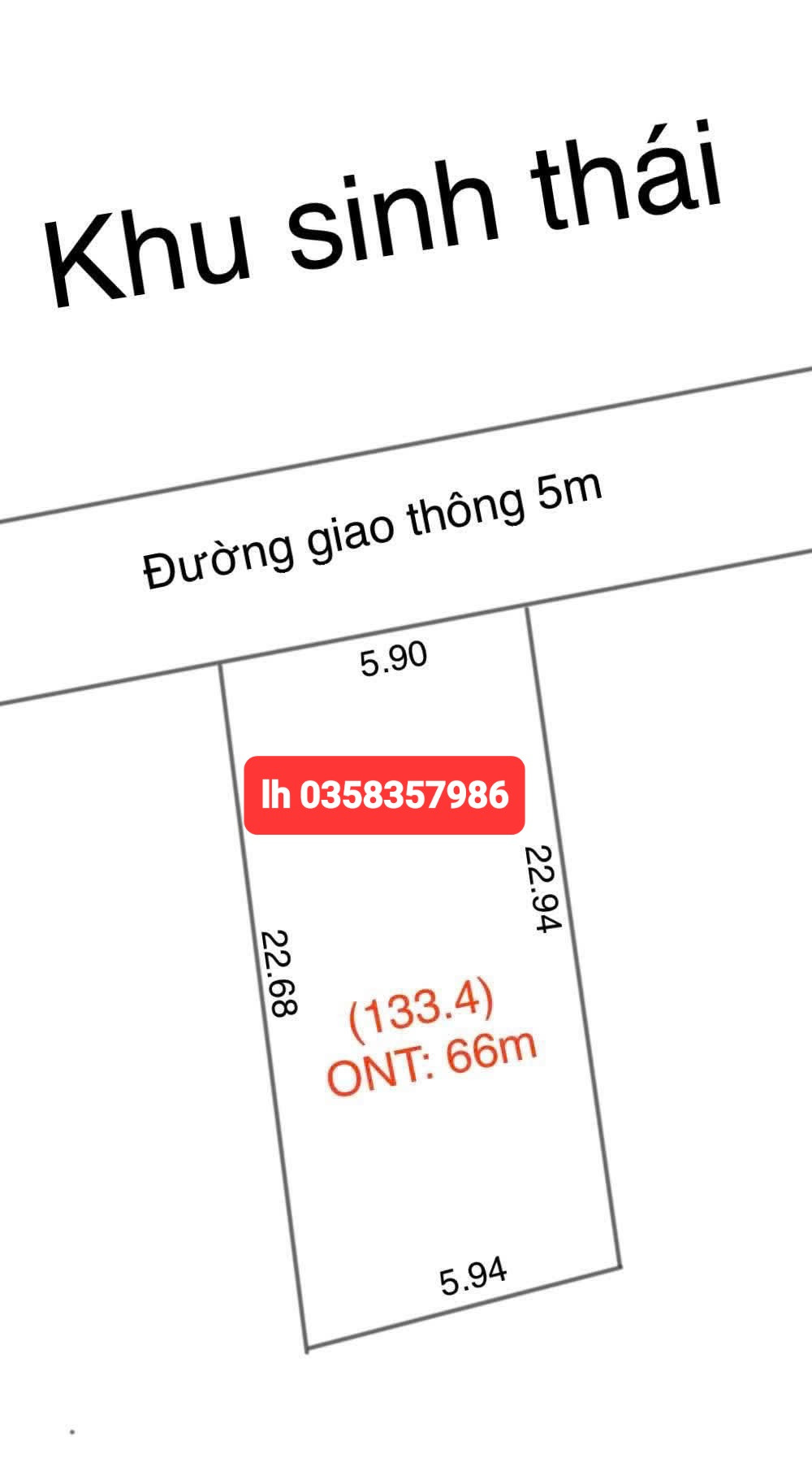 Bán đất 133.4m² ngang 5.94m giá 870 triệu Xã Tân Cương