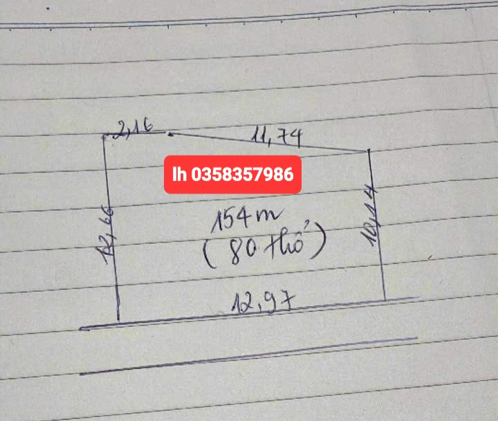 Bán đất 154m² ngang 12.66m giá 795 triệu Xã Tân Cương