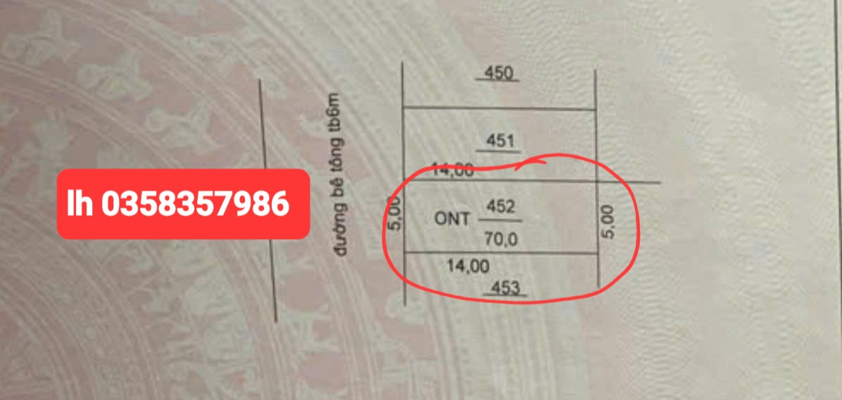 Bán đất 70m² ngang 5m giá 1.53 tỷ Xã Tân Cương