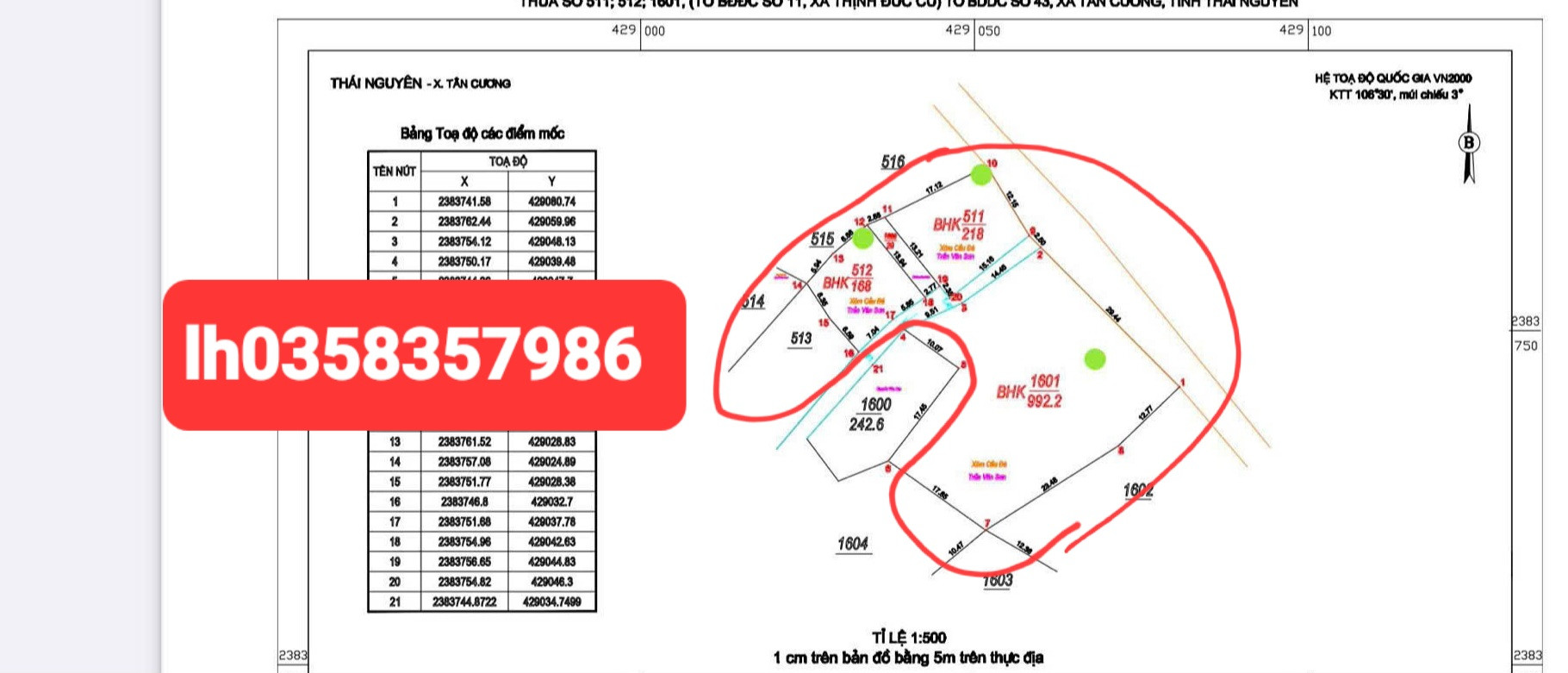 Bán đất 1500m² ngang 44.09m giá 1.35 tỷ Xã Tân Cương