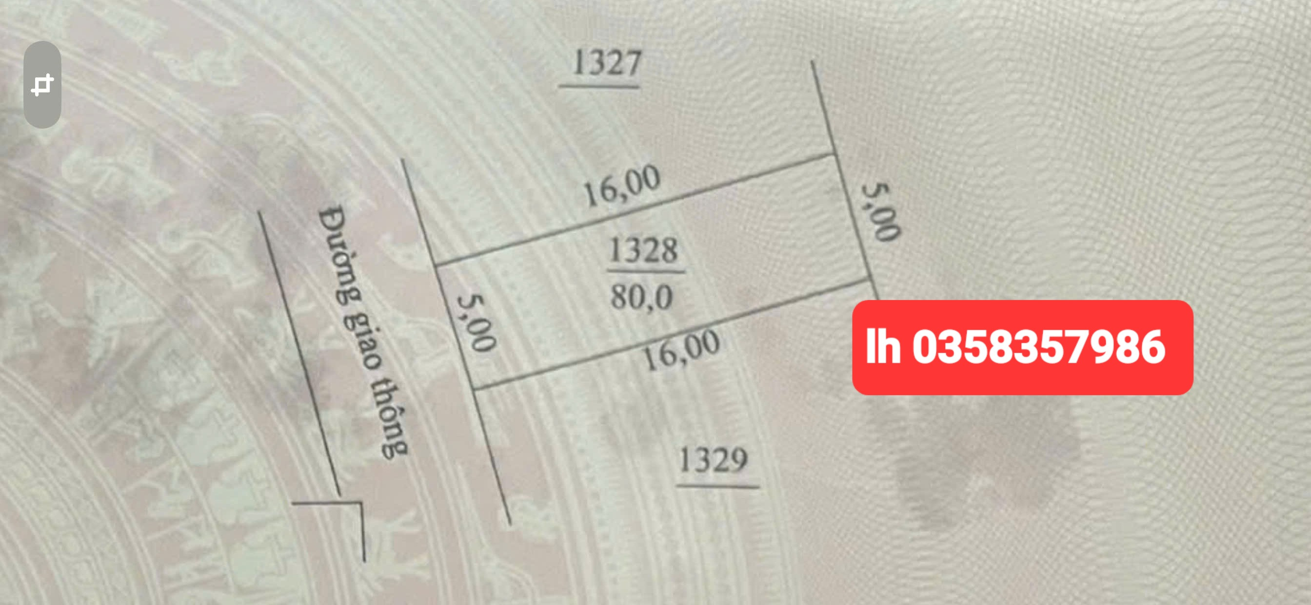 Bán đất 80m² ngang 5m giá 1.35 tỷ Xã Tân Cương