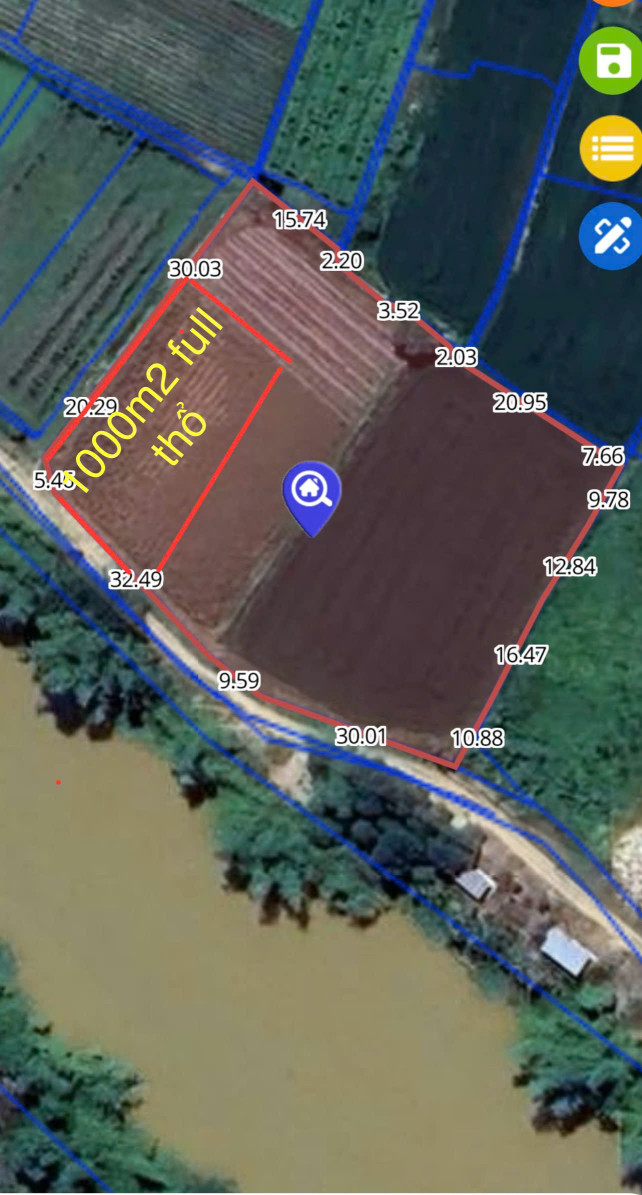 Bán đất 1063.5m² có sẵn 1000m² thổ cư ngang 38m giá 3.7 tỷ tại Xã Tân Định