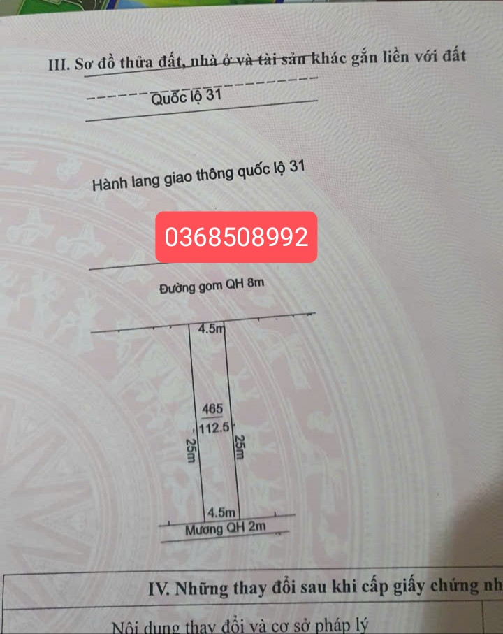 Bán đất 112,5m² ngang 4,5m giá 4.25 tỷ Xã Tân Dĩnh