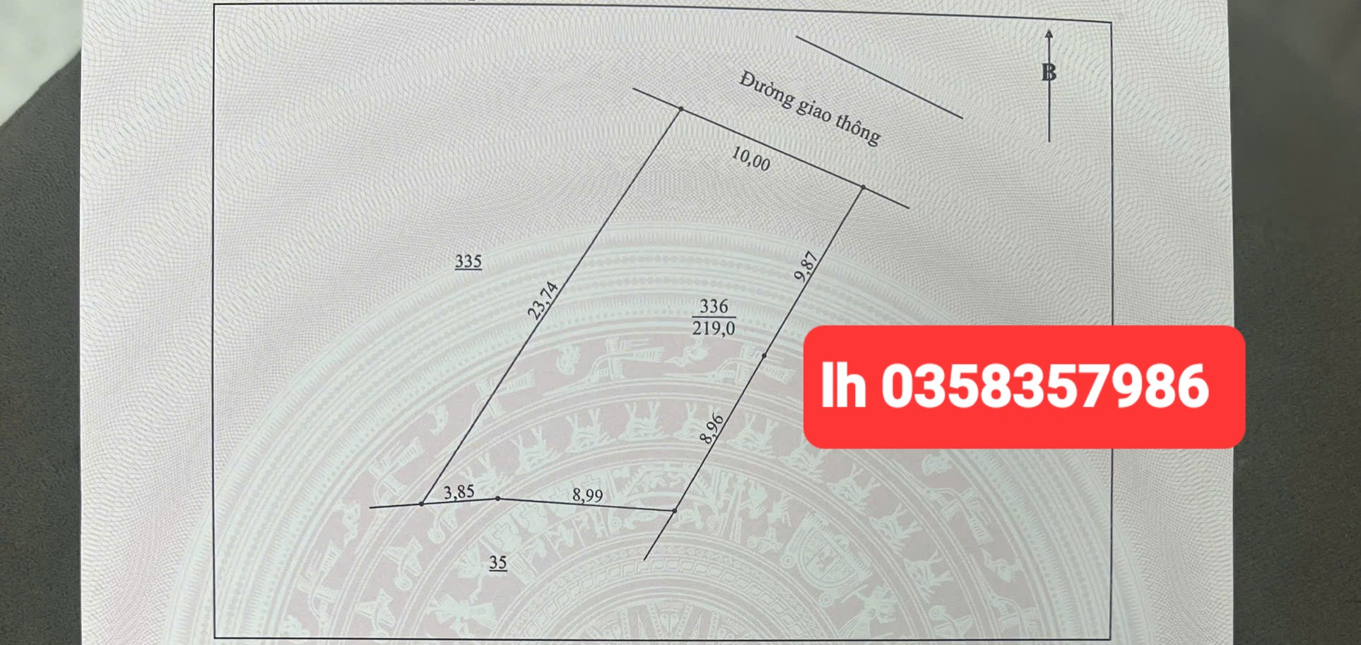Bán đất 219m² ngang 10m giá 850 triệu Xã Tân Khánh