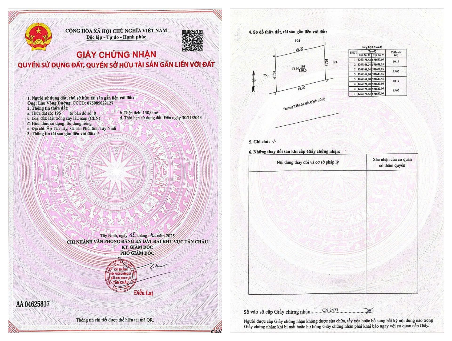 BÁN GẤP TÂN CHÂU TÂY NINH.