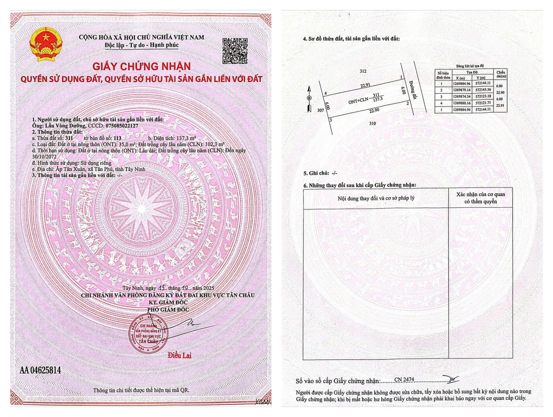 BÁN GẤP TÂN CHÂU TN