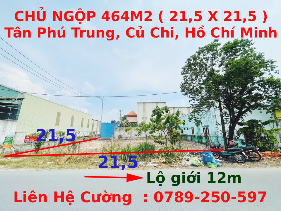 ⚡ Bán Gấp Lô Góc 2 Mặt Tiền Đường Nhựa 464m² Gần Vinhomes Hóc Môn Giá 780 Triệu