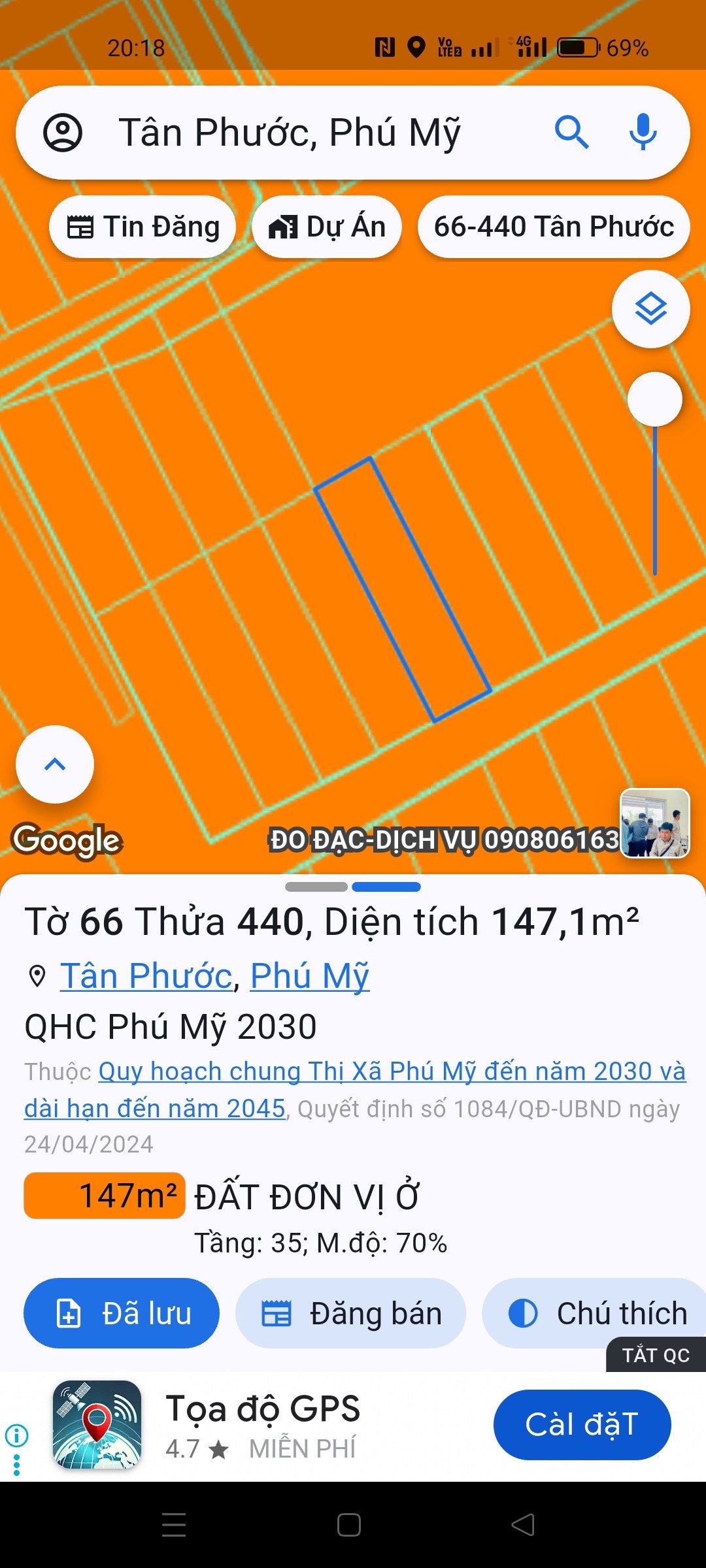Đất ở 147m2 thổ cư 60m2 thích hợp xây trọ