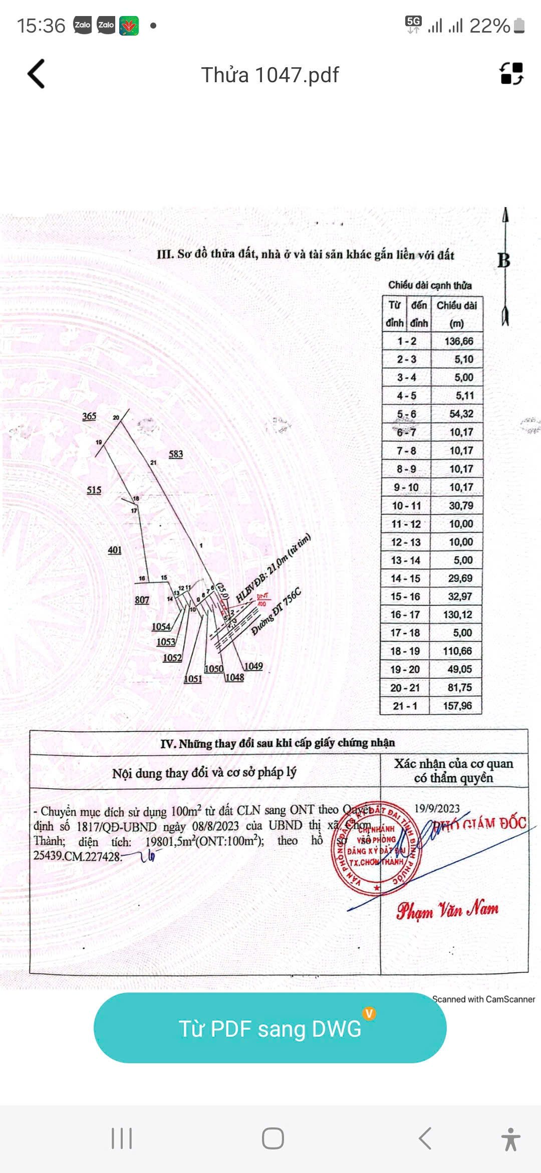 Bán đất 19804m² có sẵn 100m² thổ cư ngang 15m giá 14 tỷ tại Xã Tân Quan