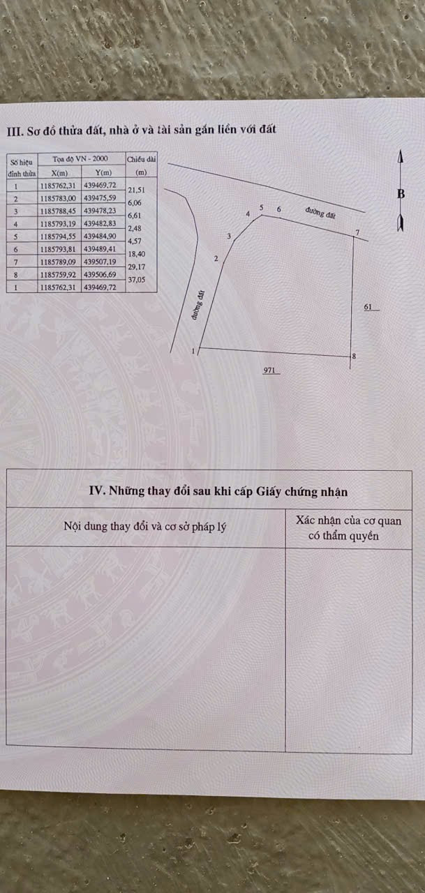 Bán đất hai mặt tiền đường bê tông diện tích 1025.4m² ngang 30m giá 6.5 tỷ Xã Tân Thành