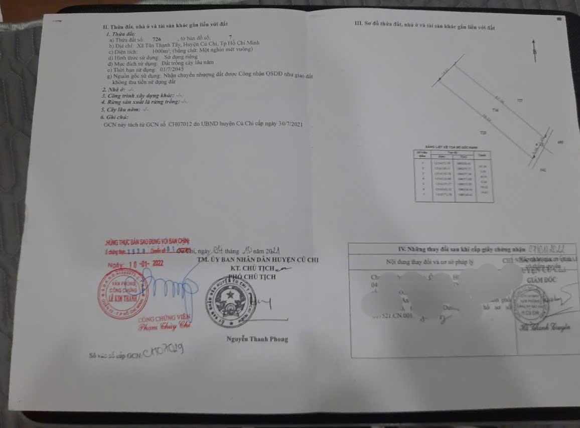(L582) Đất cây lâu năm xã Tân Thạnh Tây, dt 1000m2, giá 1 tỷ 800