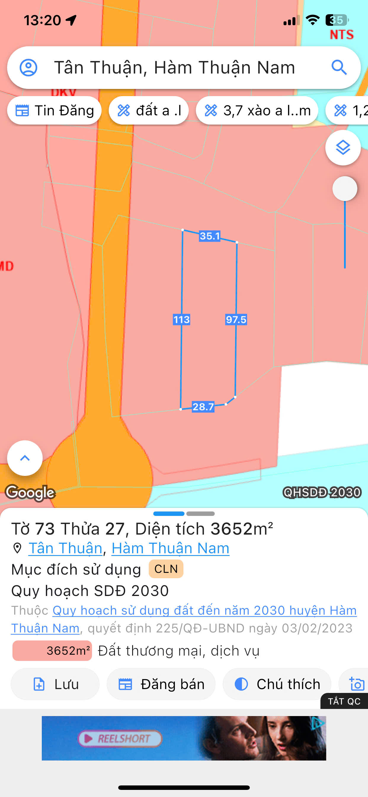 Bán hơn 3,5 sào đất mặt biển Tân Thuận giá tốt. LH: 0974090487