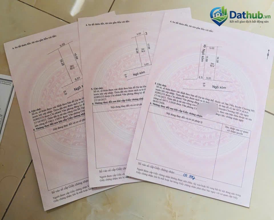 Bán đất Tân Tiến Chương Mỹ, Hàng F0 phân 3 lô giá cực Tốt từ 1,x tỷ