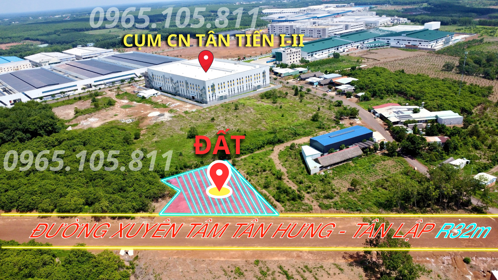Sỉ 15 nền mặt tiền Xuyên Tâm Tân Hưng Tân Lợi sát nhà máy, xây trọ luôn. Giá 550tr