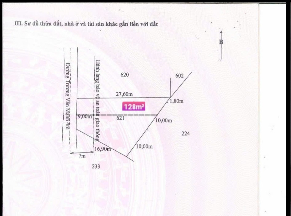 Bán đất 128.5m² full thổ cư ngang 5m giá 339 triệu tại Xã Tân Trụ