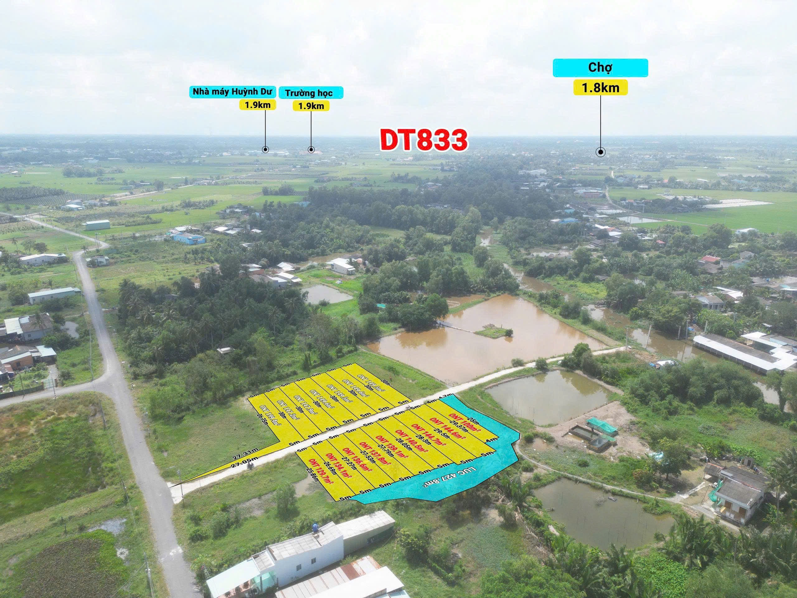 Bán đất 150m² có sẵn 60m² thổ cư ngang 5m giá 600 triệu tại Xã Tân Trụ