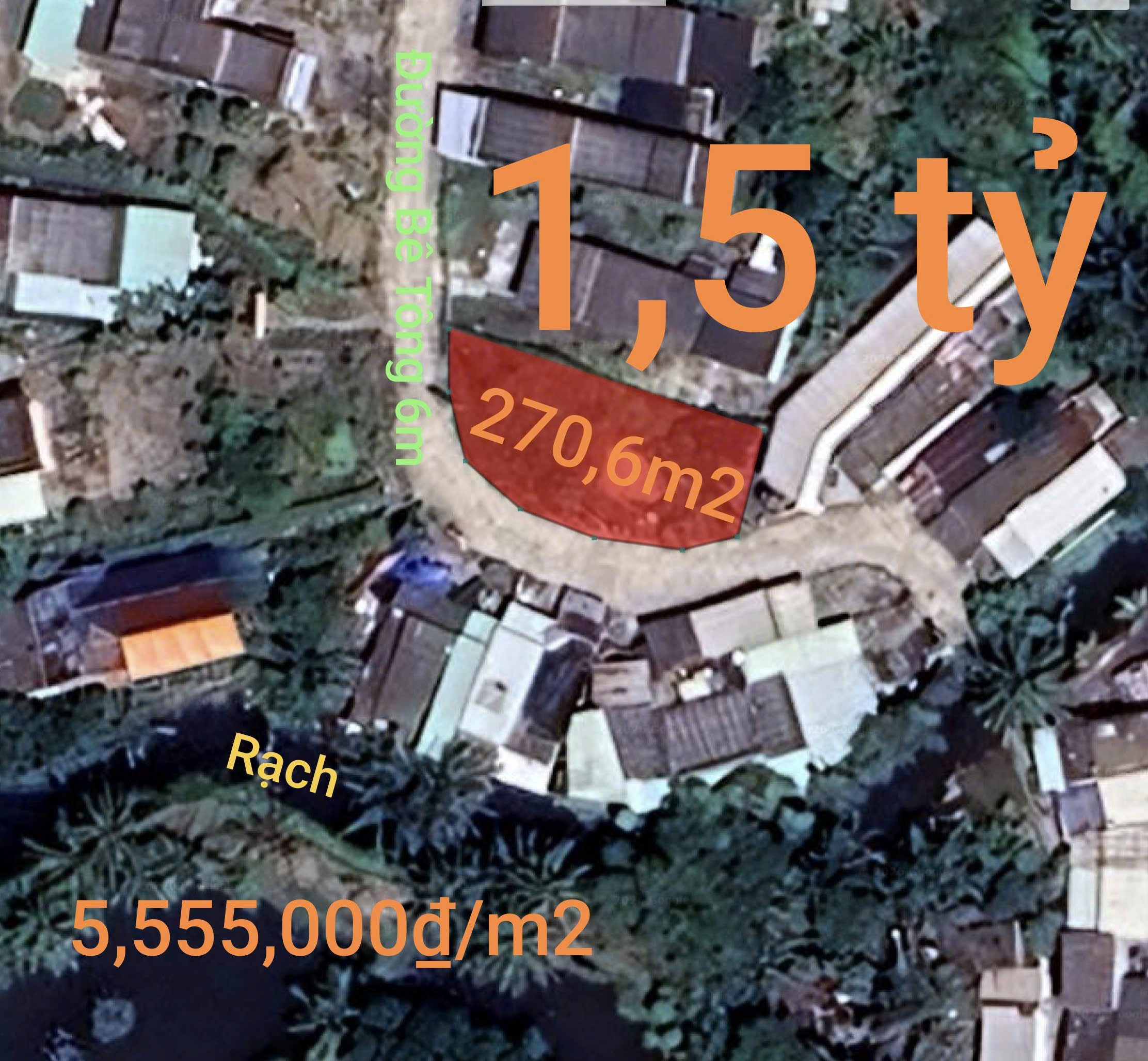 Bán đất 270,6m² full thổ cư ngang 29m giá 1.5 tỷ tại Xã Tân Trụ