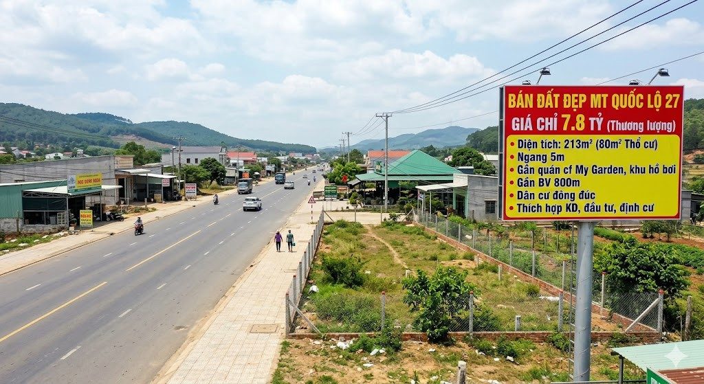 T ÂN VĂN LÂM HÀ: LÔ ĐẤT MẶT TIỀN QL27 KINH DOANH ĐỈNH CAO CHỈ 7,8 TỶ
