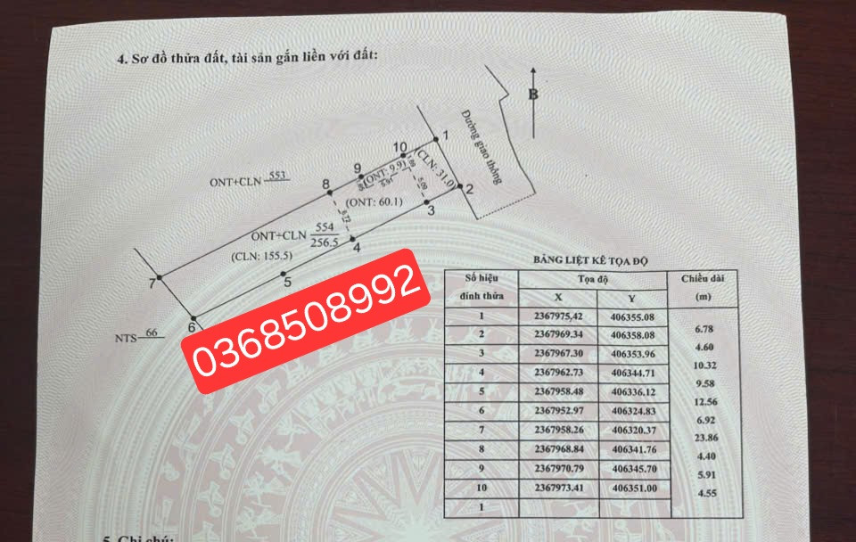 Bán đất 256m² ngang 6,7m giá 1.25 tỷ Xã Tân Yên