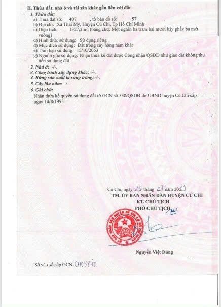 Đất rẻ Củ Chi – Thái Mỹ, 1/ Cây Trôm Mỹ Khánh, 1.327m² giá 1,7 tỷ