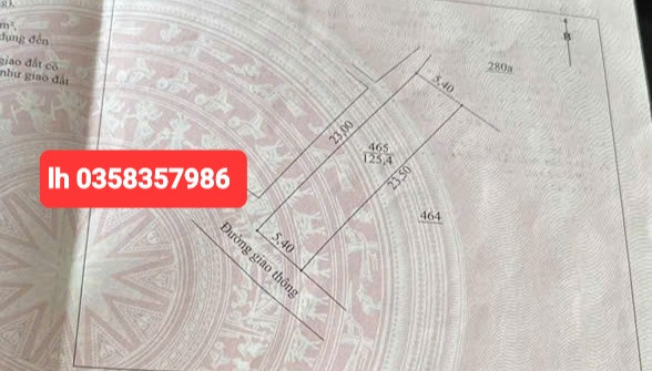 Bán đất 125.4m² ngang 5.4m giá 350 triệu Xã Thành Công
