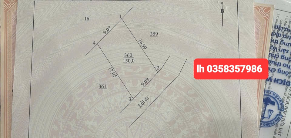 Bán đất 150m² ngang 9.09m giá 600 triệu Xã Thành Công
