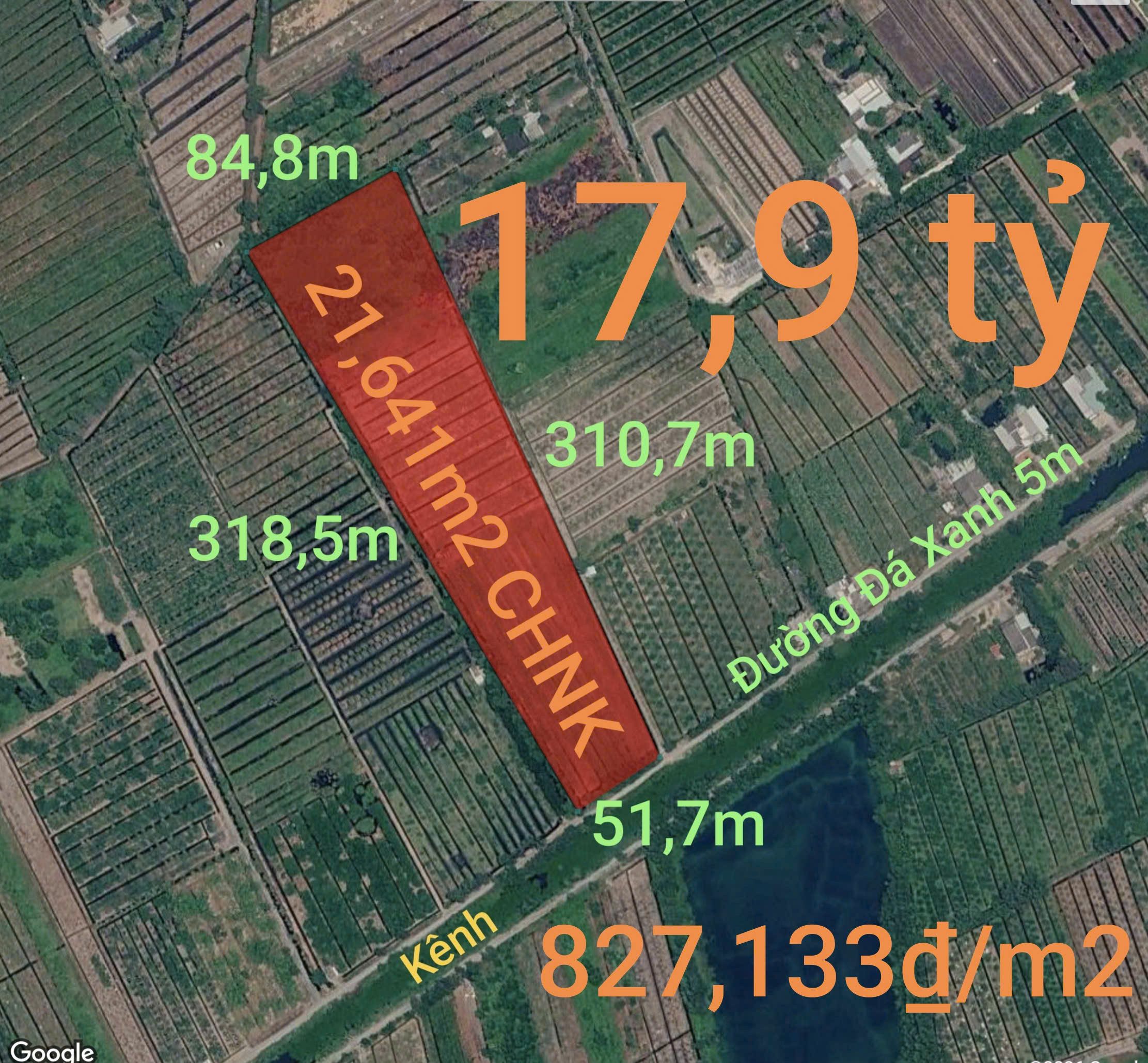 Bán lô đất  CHNK không dính quy hoạch cho chuyển thổ giá 17,9 tỷ