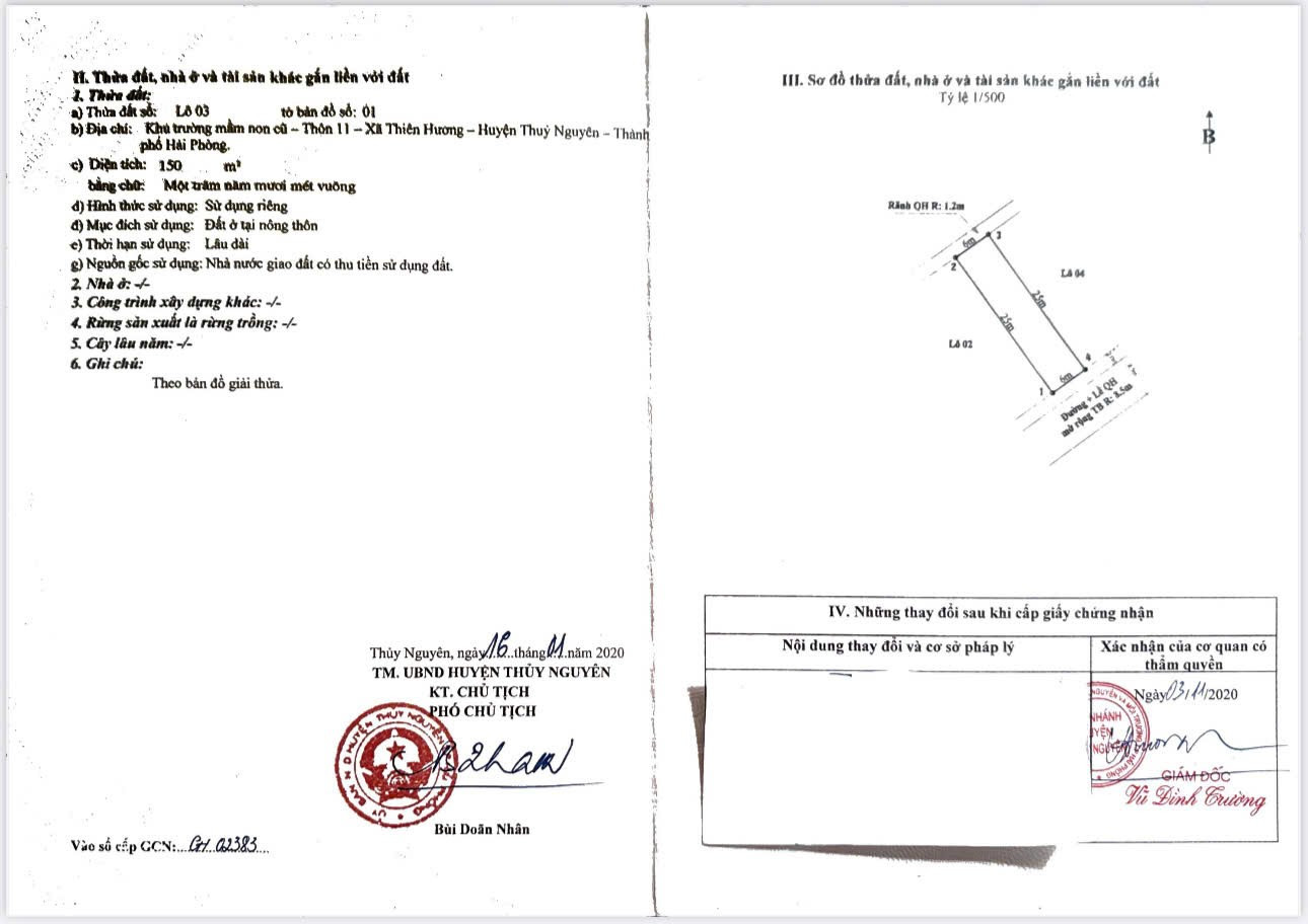07.2026.Bán Đất 150m2 . đường nhựa 7m. giá 3.75 tỷ tại Thiên Hương phường Thiên Hương. liên hệ 0362558882