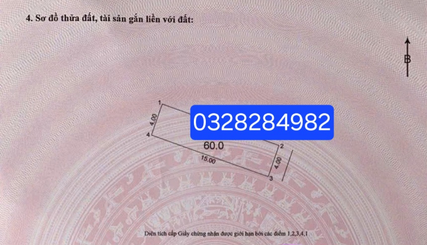Bán đất 60m² full thổ cư ngang 4m giá 4.3 tỷ tại Xã Thư Lâm