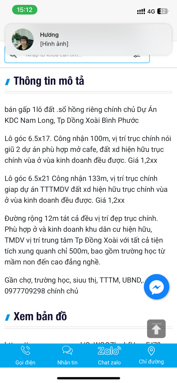 Bán đất 132m² 1.6 tỷ tại Xã Tiến Hưng Thành phố Đồng Xoài