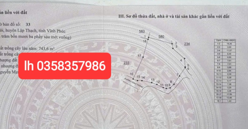 Bán đất 943.6m² ngang 31.74m giá 3.2 tỷ Xã Tiên Lữ