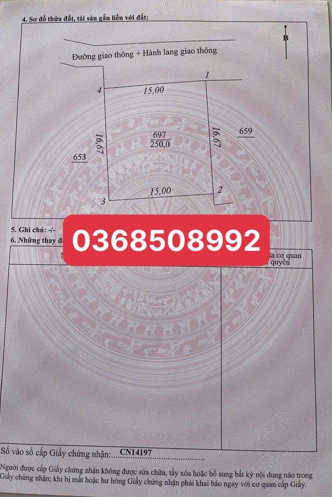Bán đất 250m² ngang 15m giá 2.58 tỷ Xã Tiến Thắng