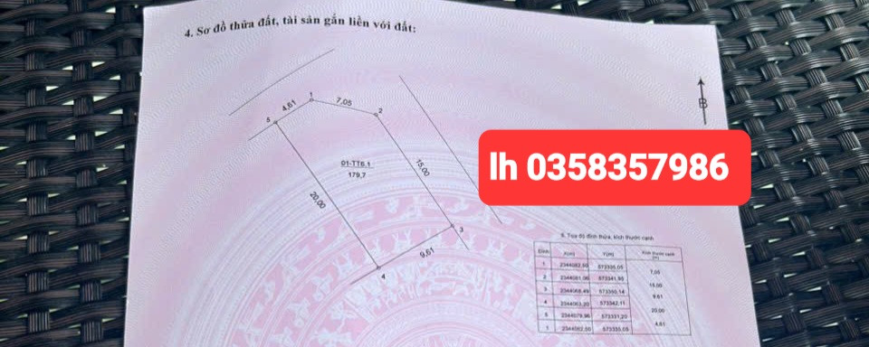 Bán đất 179.7m² ngang 9.61m giá 13.5 tỷ Xã Tiến Thắng