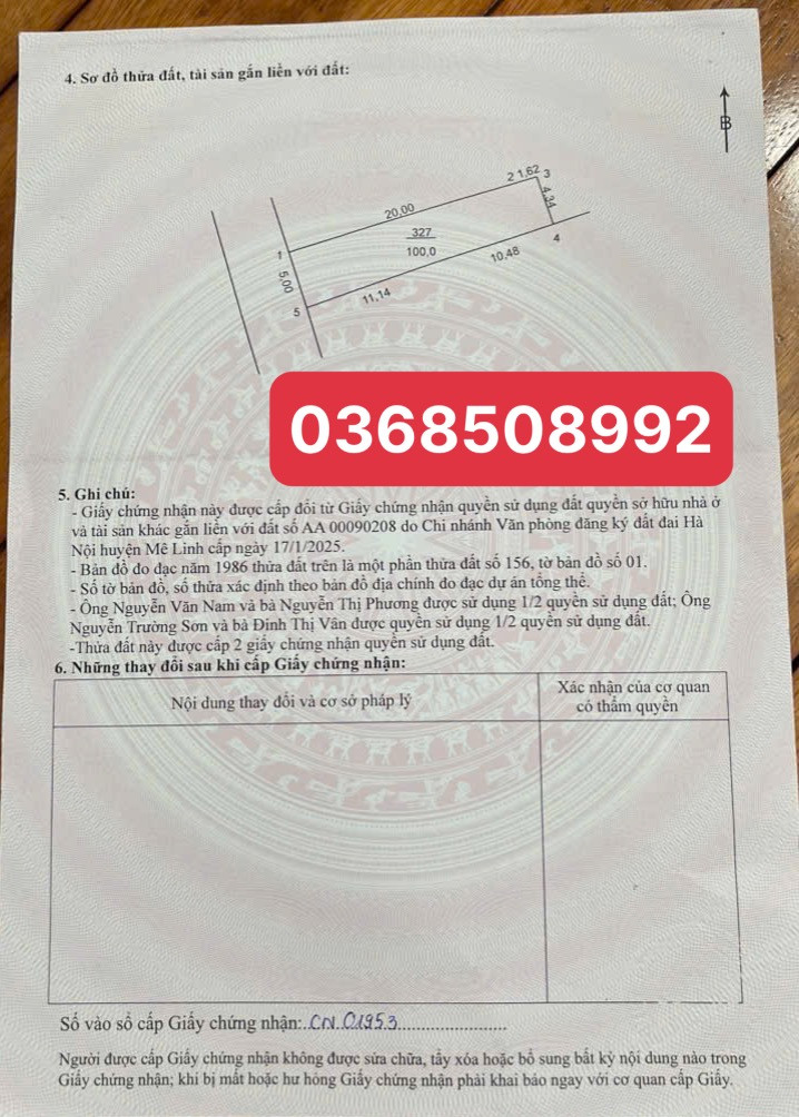 Bán đất 100m² ngang 5m giá 3.1 tỷ Xã Tiến Thắng